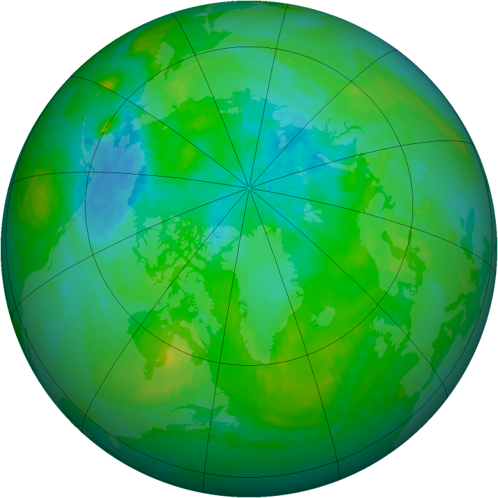 Arctic ozone map for 13 August 2001